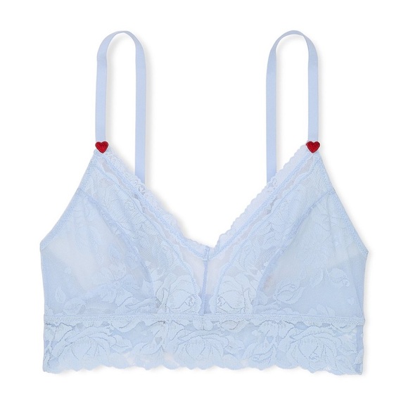 Victoria’s Secret baby blue Heart Bloom Lace Curvy Bralette size Curvy XL bra - Picture 4 of 10